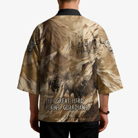 Buffalo Skull Native American Kimono Tribal Symbols and Mountain Scene Great Herd and Plains Guardians - Wonder Print Shop