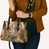 Buffalo Skull Native American Leather Bag Tribal Symbols and Mountain Scene Great Herd and Plains Guardians - Wonder Print Shop