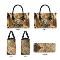 Buffalo Skull Native American Leather Bag Tribal Symbols and Mountain Scene Great Herd and Plains Guardians - Wonder Print Shop