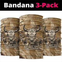 Buffalo Skull Native American Neck Gaiter Tribal Symbols and Mountain Scene Great Herd and Plains Guardians - Wonder Print Shop