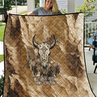 Buffalo Skull Native American Quilt Tribal Symbols and Mountain Scene Great Herd and Plains Guardians - Wonder Print Shop