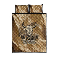 Buffalo Skull Native American Quilt Bed Set Tribal Symbols and Mountain Scene Great Herd and Plains Guardians - Wonder Print Shop