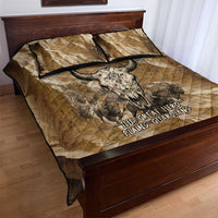 Buffalo Skull Native American Quilt Bed Set Tribal Symbols and Mountain Scene Great Herd and Plains Guardians - Wonder Print Shop