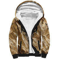 Buffalo Skull Native American Sherpa Hoodie Tribal Symbols and Mountain Scene Great Herd and Plains Guardians - Wonder Print Shop