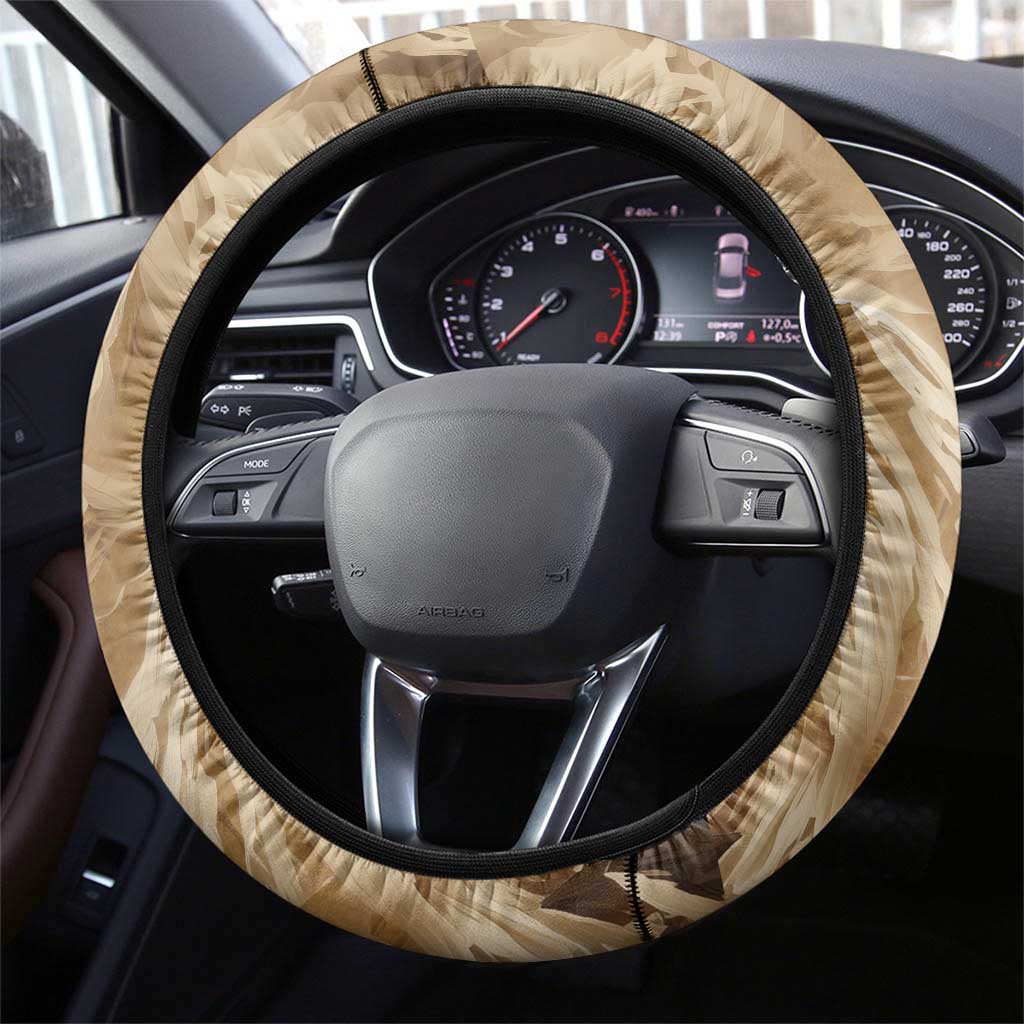 Buffalo Skull Native American Steering Wheel Cover Tribal Symbols and Mountain Scene Great Herd and Plains Guardians - Wonder Print Shop