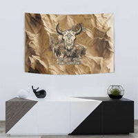 Buffalo Skull Native American Tapestry Tribal Symbols and Mountain Scene Great Herd and Plains Guardians - Wonder Print Shop