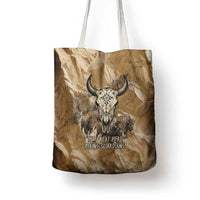 Buffalo Skull Native American Tote Bag Tribal Symbols and Mountain Scene Great Herd and Plains Guardians - Wonder Print Shop