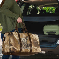 Buffalo Skull Native American Travel Bag Tribal Symbols and Mountain Scene Great Herd and Plains Guardians - Wonder Print Shop
