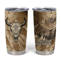 Buffalo Skull Native American Tumbler Cup Tribal Symbols and Mountain Scene Great Herd and Plains Guardians - Wonder Print Shop