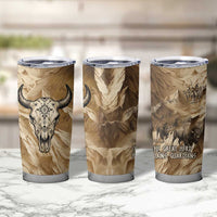 Buffalo Skull Native American Tumbler Cup Tribal Symbols and Mountain Scene Great Herd and Plains Guardians - Wonder Print Shop