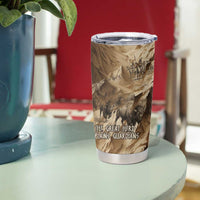 Buffalo Skull Native American Tumbler Cup Tribal Symbols and Mountain Scene Great Herd and Plains Guardians - Wonder Print Shop