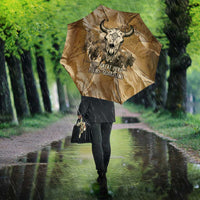 Buffalo Skull Native American Umbrella Tribal Symbols and Mountain Scene Great Herd and Plains Guardians - Wonder Print Shop
