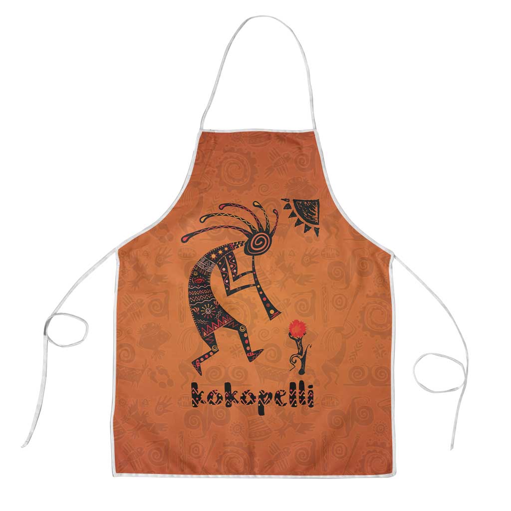 Kokopelli Tribal Apron Native American Southwestern Petroglyph Patterns Sunset Landscape - Wonder Print Shop