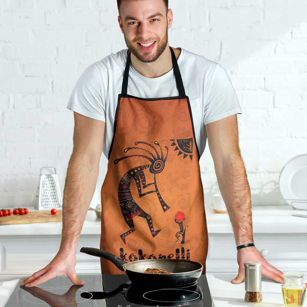 Kokopelli Tribal Apron Native American Southwestern Petroglyph Patterns Sunset Landscape - Wonder Print Shop