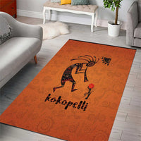 Kokopelli Tribal Area Rug Native American Southwestern Petroglyph Patterns Sunset Landscape - Wonder Print Shop
