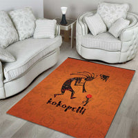 Kokopelli Tribal Area Rug Native American Southwestern Petroglyph Patterns Sunset Landscape - Wonder Print Shop