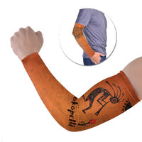 Kokopelli Tribal Arm Sleeves Native American Southwestern Petroglyph Patterns Sunset Landscape - Wonder Print Shop