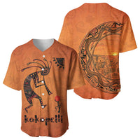 Kokopelli Tribal Baseball Jersey Native American Southwestern Petroglyph Patterns Sunset Landscape - Wonder Print Shop