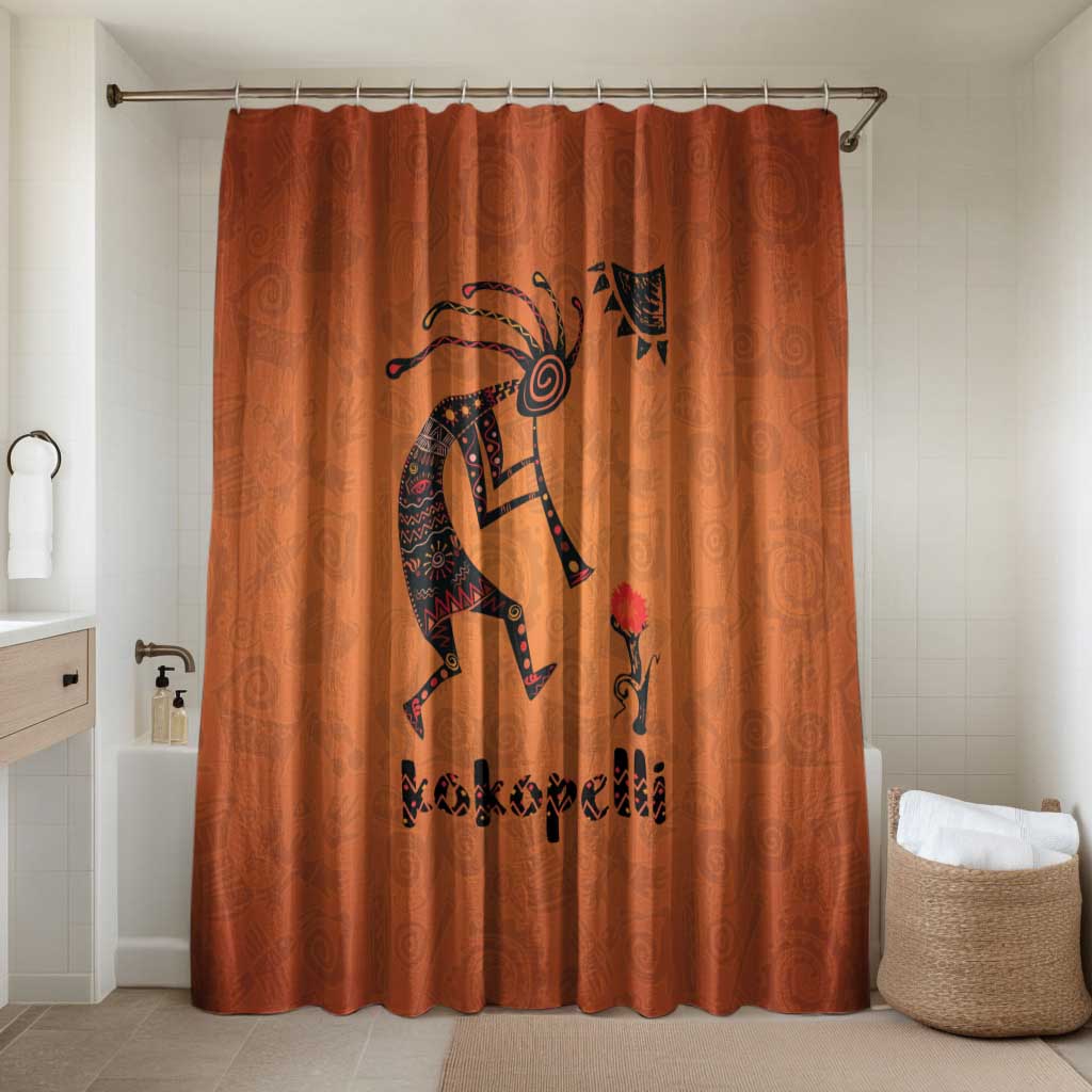 Kokopelli Tribal Bathroom Set Native American Southwestern Petroglyph Patterns Sunset Landscape - Wonder Print Shop