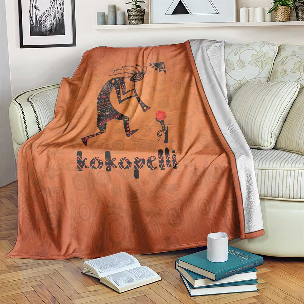 Kokopelli Tribal Blanket Native American Southwestern Petroglyph Patterns Sunset Landscape - Wonder Print Shop