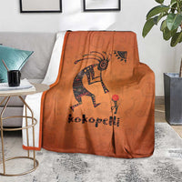 Kokopelli Tribal Blanket Native American Southwestern Petroglyph Patterns Sunset Landscape - Wonder Print Shop