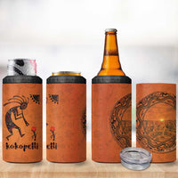 Kokopelli Tribal 4 in 1 Can Cooler Tumbler Native American Southwestern Petroglyph Patterns Sunset Landscape - Wonder Print Shop