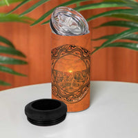 Kokopelli Tribal 4 in 1 Can Cooler Tumbler Native American Southwestern Petroglyph Patterns Sunset Landscape - Wonder Print Shop