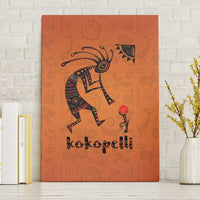 Kokopelli Tribal Canvas Wall Art Native American Southwestern Petroglyph Patterns Sunset Landscape - Wonder Print Shop
