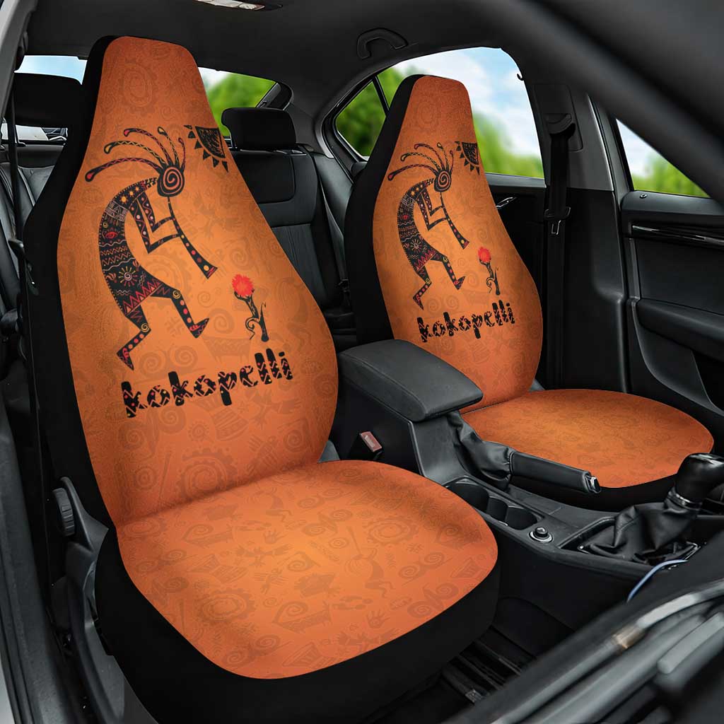 Kokopelli Tribal Car Seat Cover Native American Southwestern Petroglyph Patterns Sunset Landscape - Wonder Print Shop