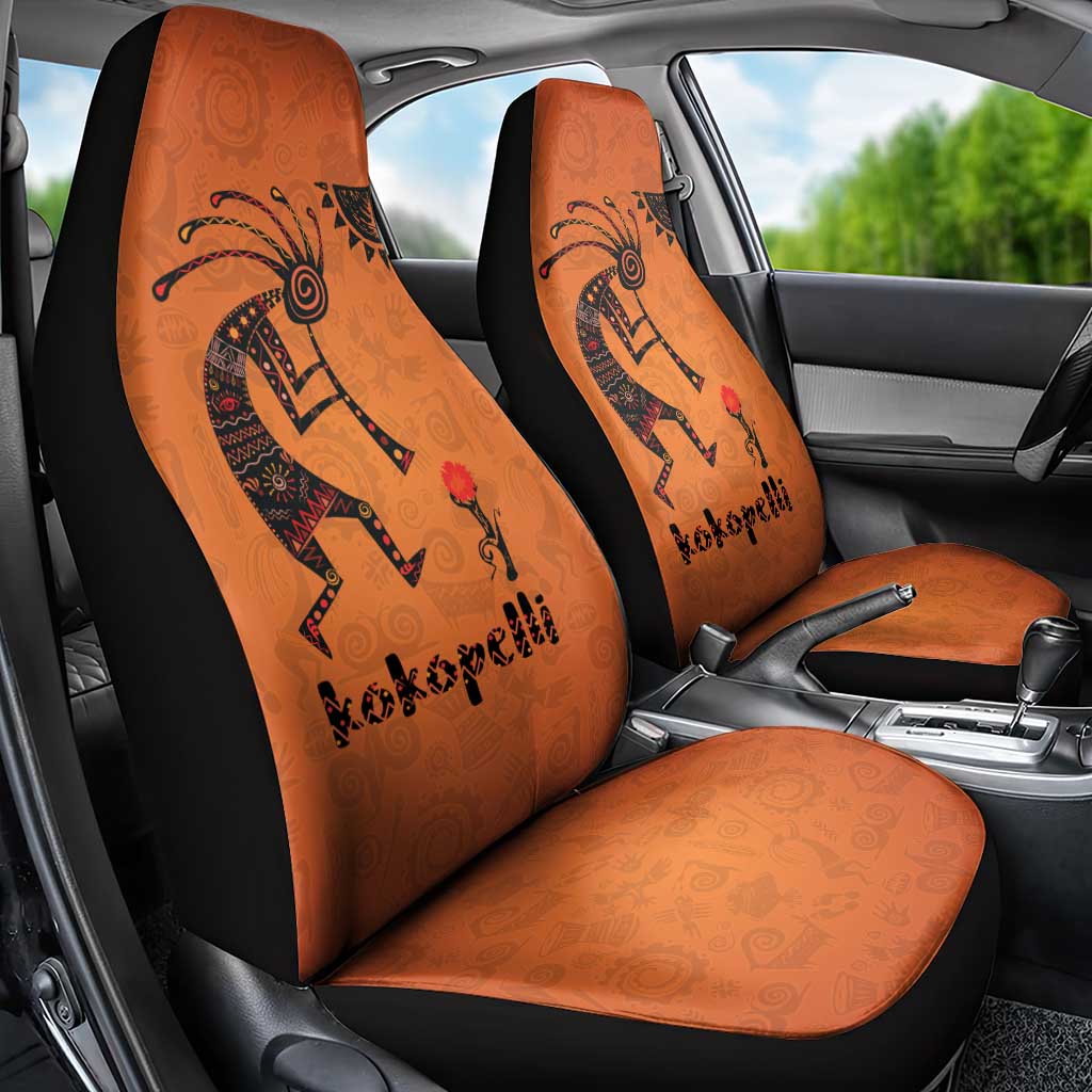Kokopelli Tribal Car Seat Cover Native American Southwestern Petroglyph Patterns Sunset Landscape - Wonder Print Shop