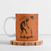 Kokopelli Tribal Ceramic Mug Native American Southwestern Petroglyph Patterns Sunset Landscape - Wonder Print Shop