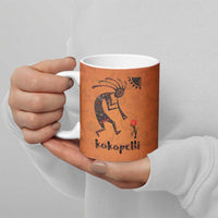 Kokopelli Tribal Ceramic Mug Native American Southwestern Petroglyph Patterns Sunset Landscape - Wonder Print Shop