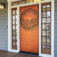Kokopelli Tribal Door Cover Native American Southwestern Petroglyph Patterns Sunset Landscape - Wonder Print Shop