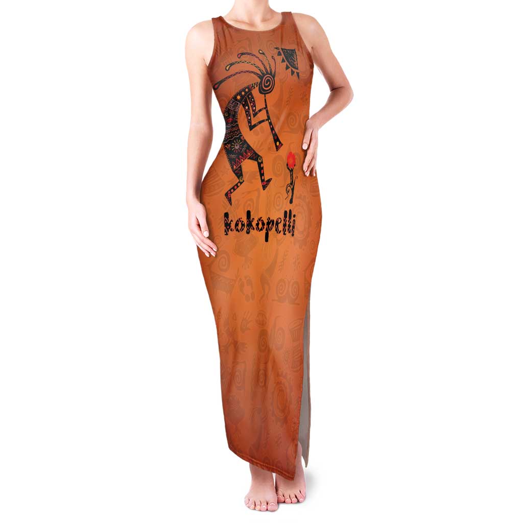 Kokopelli Tribal Family Matching Tank Maxi Dress and Hawaiian Shirt Native American Southwestern Petroglyph Patterns Sunset Landscape - Wonder Print Shop