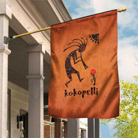 Kokopelli Tribal Garden Flag Native American Southwestern Petroglyph Patterns Sunset Landscape - Wonder Print Shop