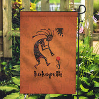 Kokopelli Tribal Garden Flag Native American Southwestern Petroglyph Patterns Sunset Landscape - Wonder Print Shop