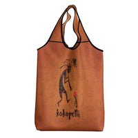 Kokopelli Tribal Grocery Bag Native American Southwestern Petroglyph Patterns Sunset Landscape - Wonder Print Shop