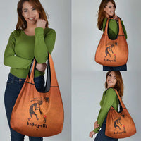 Kokopelli Tribal Grocery Bag Native American Southwestern Petroglyph Patterns Sunset Landscape - Wonder Print Shop