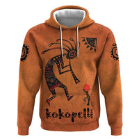 Kokopelli Tribal Hoodie Native American Southwestern Petroglyph Patterns Sunset Landscape - Wonder Print Shop