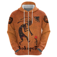 Kokopelli Tribal Hoodie Native American Southwestern Petroglyph Patterns Sunset Landscape - Wonder Print Shop