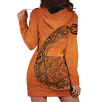 Kokopelli Tribal Hoodie Dress Native American Southwestern Petroglyph Patterns Sunset Landscape - Wonder Print Shop