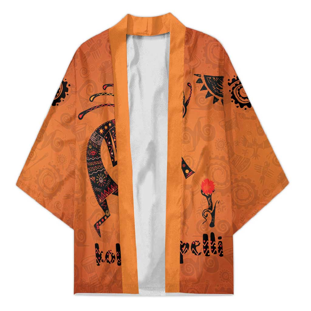 Kokopelli Tribal Kimono Native American Southwestern Petroglyph Patterns Sunset Landscape - Wonder Print Shop
