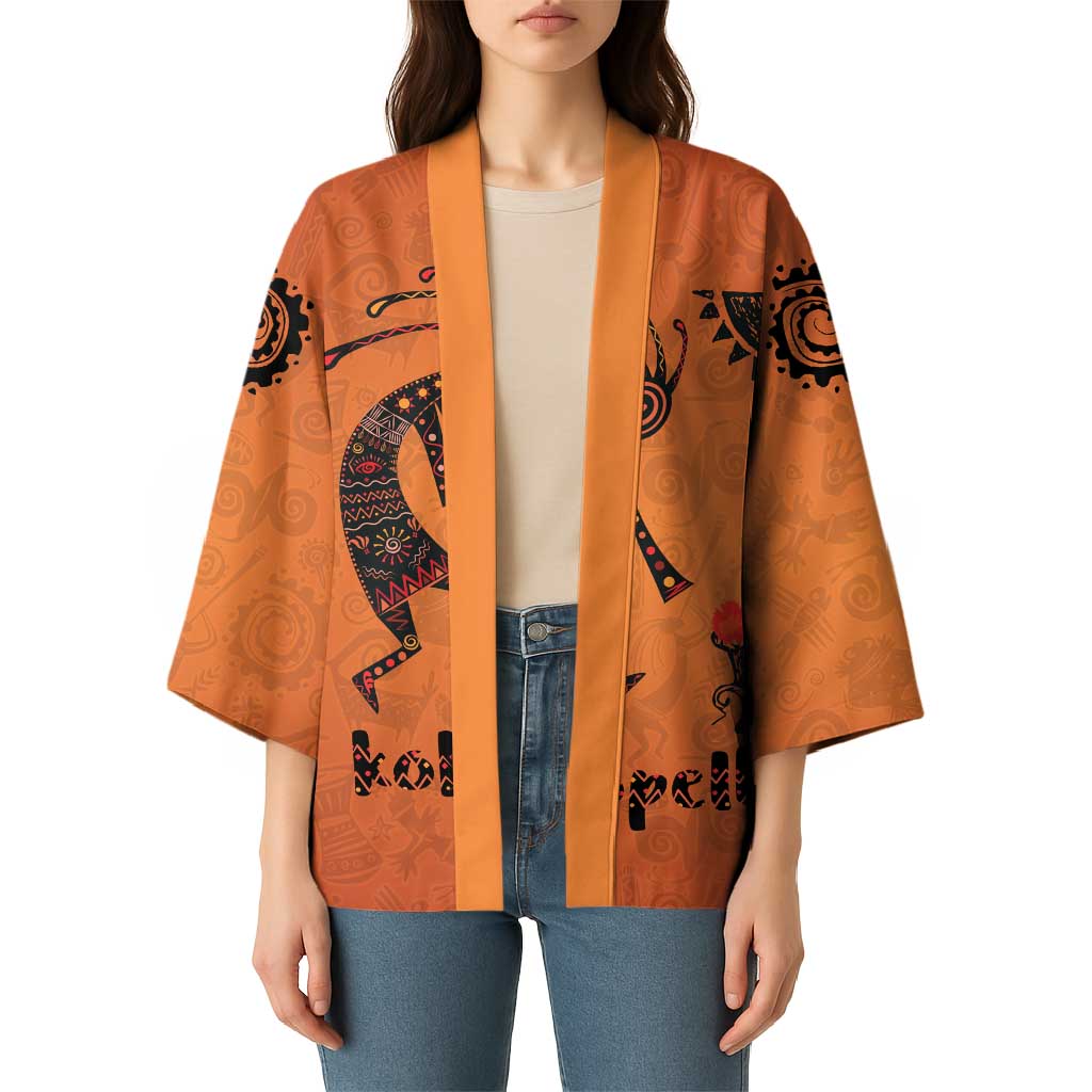 Kokopelli Tribal Kimono Native American Southwestern Petroglyph Patterns Sunset Landscape - Wonder Print Shop