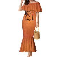 Kokopelli Tribal Mermaid Dress Native American Southwestern Petroglyph Patterns Sunset Landscape - Wonder Print Shop