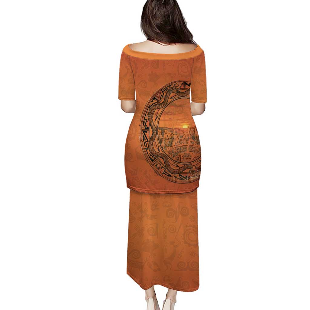 Kokopelli Tribal Puletasi Native American Southwestern Petroglyph Patterns Sunset Landscape - Wonder Print Shop