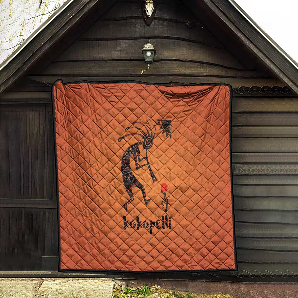 Kokopelli Tribal Quilt Native American Southwestern Petroglyph Patterns Sunset Landscape - Wonder Print Shop