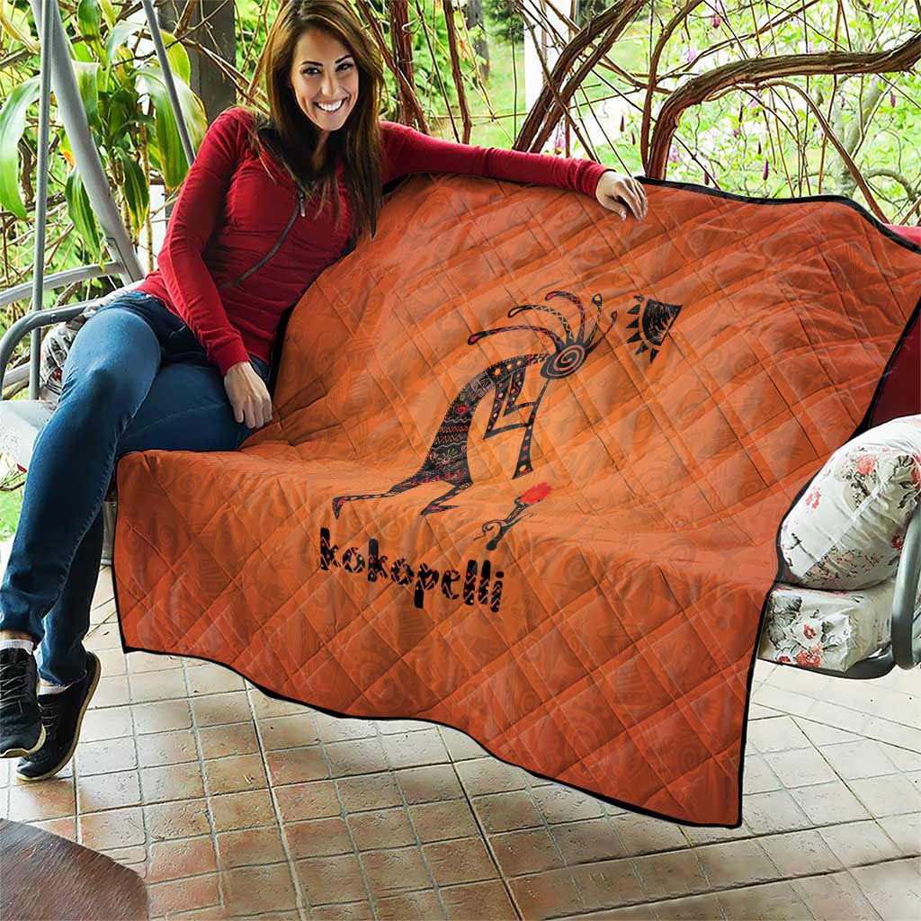 Kokopelli Tribal Quilt Native American Southwestern Petroglyph Patterns Sunset Landscape - Wonder Print Shop