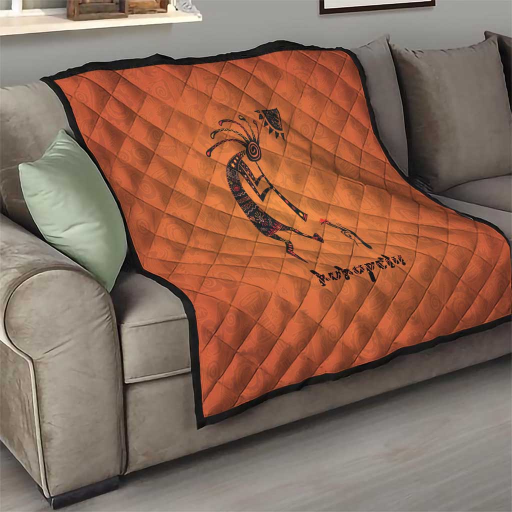 Kokopelli Tribal Quilt Native American Southwestern Petroglyph Patterns Sunset Landscape - Wonder Print Shop