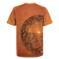 Kokopelli Tribal Rugby Jersey Native American Southwestern Petroglyph Patterns Sunset Landscape - Wonder Print Shop