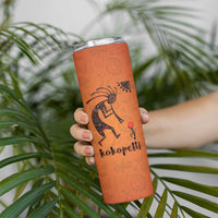 Kokopelli Tribal Skinny Tumbler Native American Southwestern Petroglyph Patterns Sunset Landscape - Wonder Print Shop